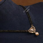 Kundan Pendant with Black Beads