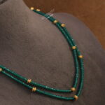 Green CZ Beads with Gold Balls