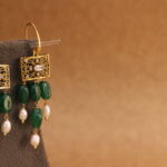 Earrings with Green Drops