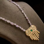 Kundan Pendant with Purple Natural Beads