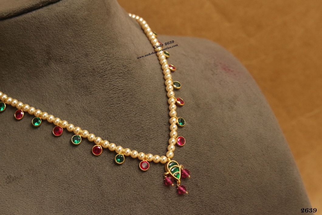2639.jpg Multicolor Drops with Swarovski Pearl - Image 1