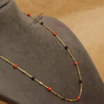 Chain with Black and Coral Beads
