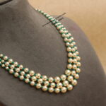 Swarovski Pearl with Green Beads