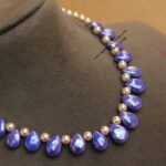 Swarovski Pearl with Safari Blue Drop Shape Beads