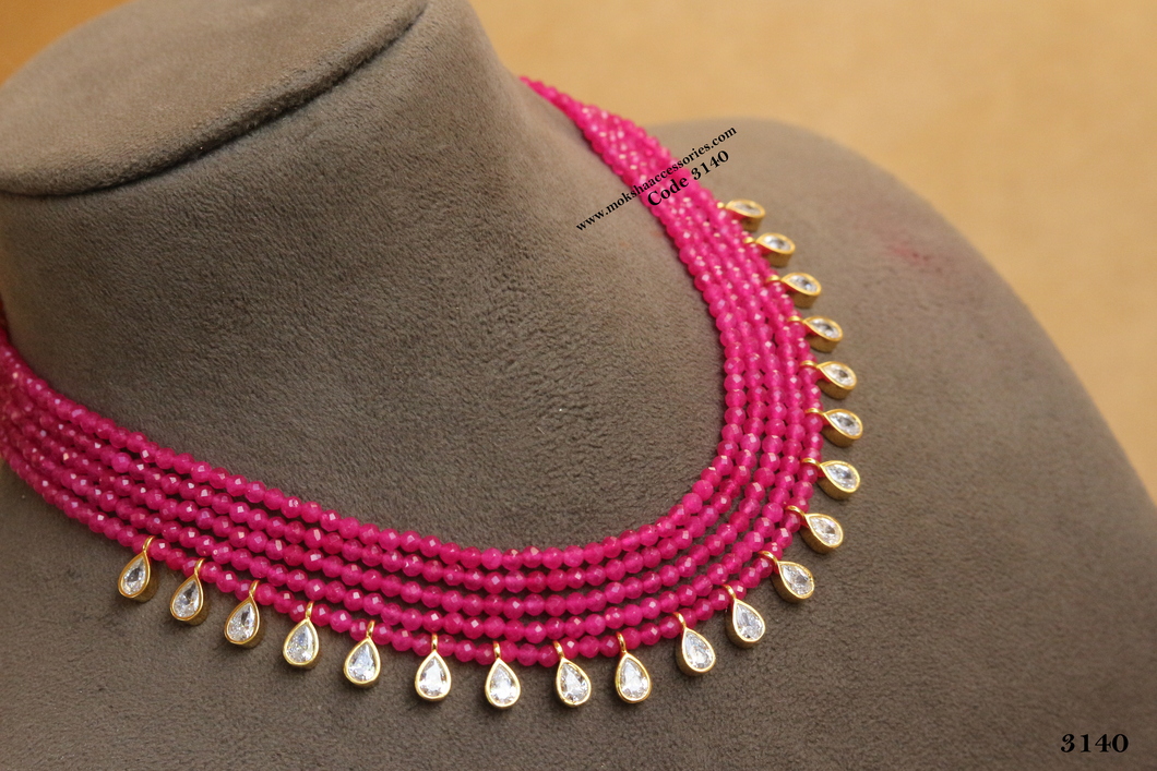 3140.jpg Ruby Beads with CZ Drops - Image 1