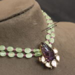 Mozonite Stone Pendant with Monalisa Beads