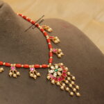 Jadaukundan Pendant with Coral and Swarovski Pearl