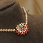 Jadaukundan Choker with Swarovski Pearl and Coral
