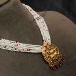 Lakshmi Pendant with Pearl Chain