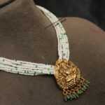Lakshmi Pendant with Pearl Chain