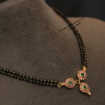 Black Beads with Mango Pendant