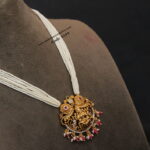 Lakshmi Pendant with Pearl Chain