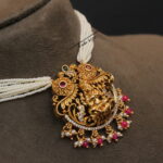 Lakshmi Pendant with Pearl Chain