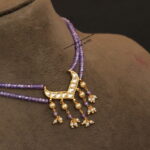 Kundan Pendant with Purple Moon Stone Beads