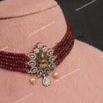 Lakshmi Pendant with Opac Ruby Beads Choker