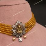 Lakshmi Pendant with Yellow Beads Choker