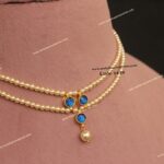 Blue Kundan Pendants with Swarovski Pearl Choker