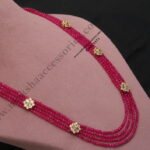 CZ Flower Pendants with Pink Beads