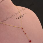 Gold Chain with Real Ruby Beads