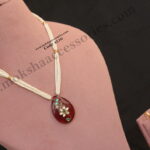 Beaded Pendant Set with Pearl Chain