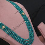 Blue Beads with CZ Pendants