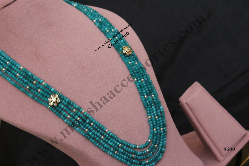 4600.jpg Blue Beads with CZ Pendants - Image 1