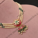Jadaukundan Pendant with Swarovski Pearl Necklace
