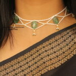Real Emerald Beads with Pearl Chain