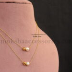 Gold Chain with Gold Ball and Pearl Drop