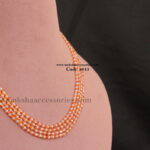 CZ Orange and White Beads Mala