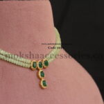CZ Pendant with Green Beads