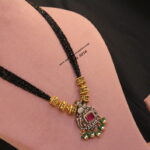 Black Beads with Antique Gold Balls and Antique Pendant