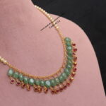 Real Emerald Beads with CZ Drops and Swarovski Pearl