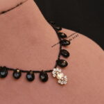 Blue Drops Beads with CZ Pendant Necklace