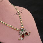 CZ Penant with Swarovski Pearl Mala
