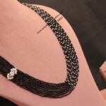 Black Beads with Pearl and Gj Pendant