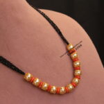 Black Beads with Swarovski Pearl and Real Coral Beads