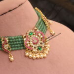 Jadaukundan Pendants with Emerald Beads Choker