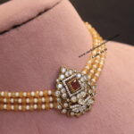 Antique Pendant with Yellow and Pearl Choker