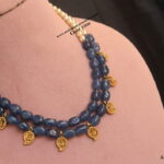 Kasu Mala with Onyx Beads and Swarovski Pearl