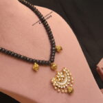 Kundan Pendant with Real Onyx Beads and Antique Balls