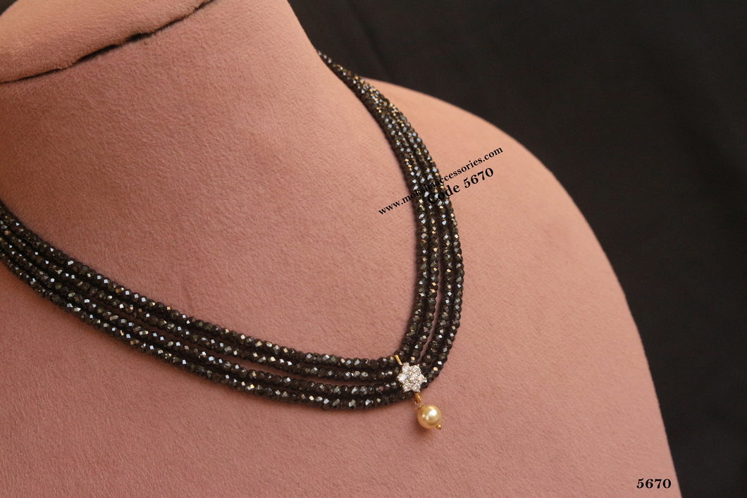 5670.jpg CZ Pendant with Real CZ Black Beads - Image 1