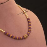 Fancy Purple Beads with Gold Rings and Swarovski  Pearl