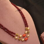 Ruby Beads with Swarovski and Real Coral