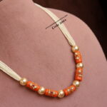 Real Coral Beads with Pearls and Swarovski Pearl