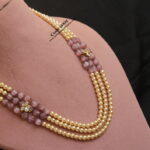 Swarovski Pearl and Monalisa Beads Mala with CZ Pendants