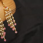 CZ Earrings with Pearl Chain