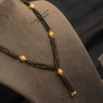 Black Beads with Gold Balls Mala