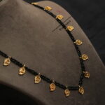 Kasu Haram with Black Beads