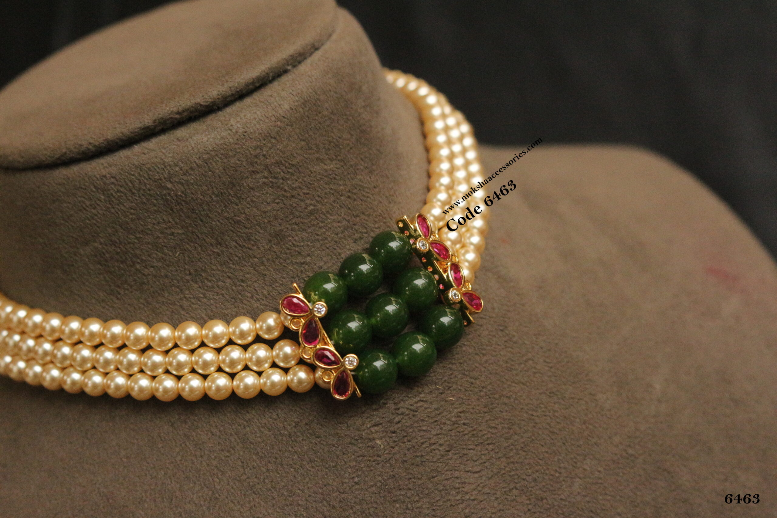 6463-scaled-1.jpg CZ Pendants with Agates and Swarovski Pearl Choker - Image 1